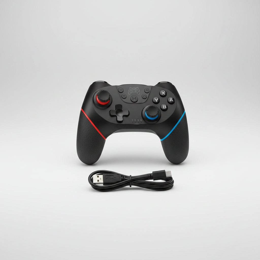 Black gaming controller with USB cable on a white background, labeled 'US Seller' and 'Fast Shipping From USA'.