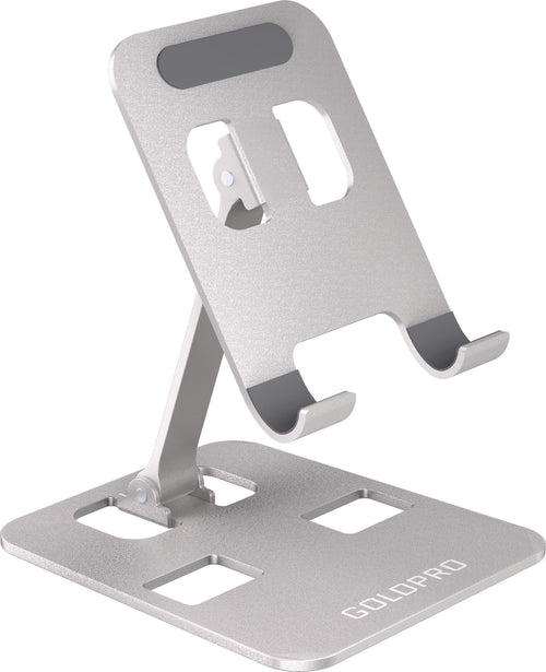 GOLDPRO Phone Stand Flat Stand Adjustable Foldable Cell Phone Stand Holder for DeskHome Office Desk Accessories with Height Adjustment Silicone Thickened Base Cushion