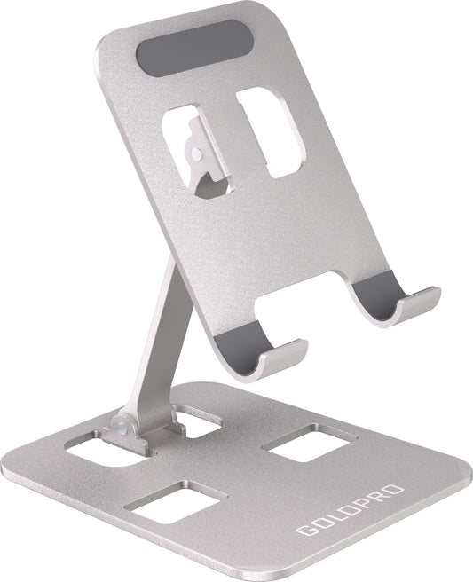 GOLDPRO Phone Stand Flat Stand Adjustable Foldable Cell Phone Stand Holder for DeskHome Office Desk Accessories with Height Adjustment Silicone Thickened Base Cushion