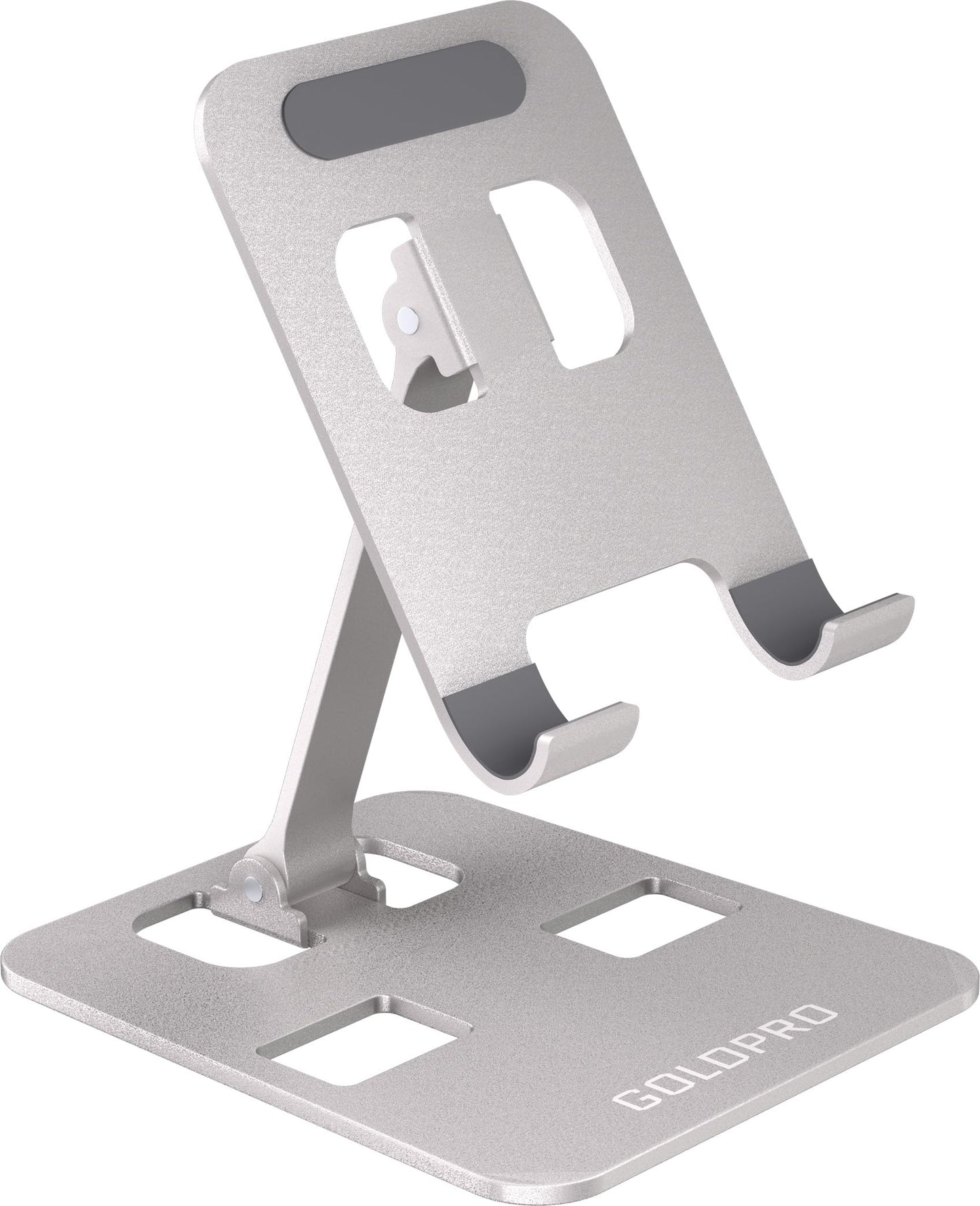GOLDPRO Phone Stand Flat Stand Adjustable Foldable Cell Phone Stand Holder for DeskHome Office Desk Accessories with Height Adjustment Silicone Thickened Base Cushion