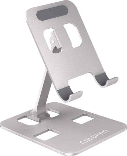 GOLDPRO Phone Stand Flat Stand Adjustable Foldable Cell Phone Stand Holder for DeskHome Office Desk Accessories with Height Adjustment Silicone Thickened Base Cushion